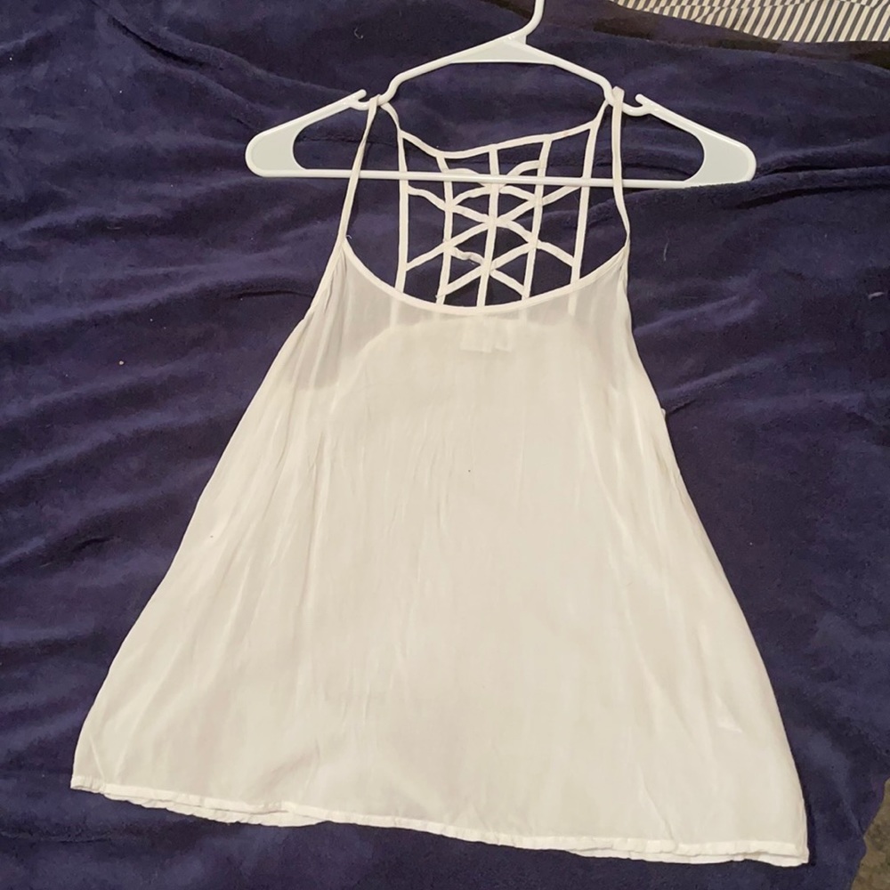 White, crossed back tank top